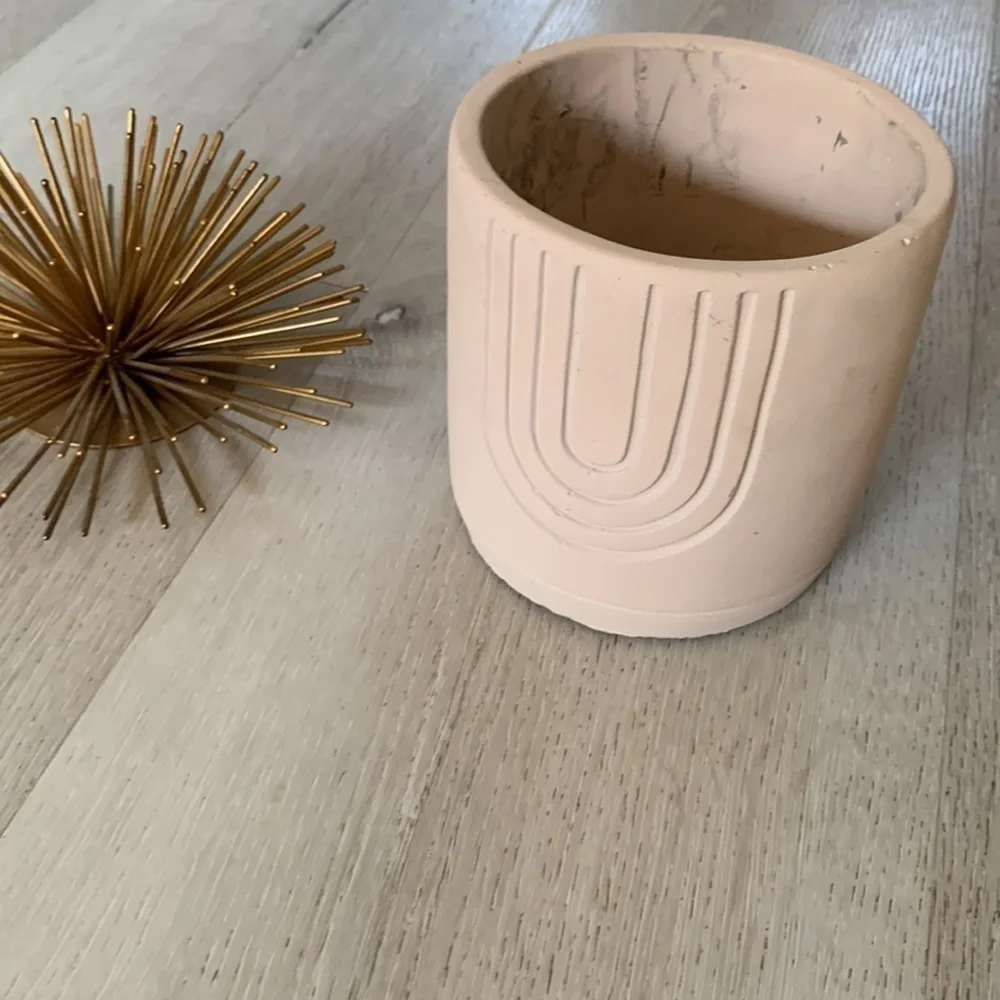 Ceramic planter bohemian cream blush pink home decor‎